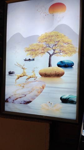 đèn tranh led cảnh hươu  W7142 (h/a)