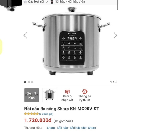 Nồi áp suất đa năng Shap KN-MC90V-ST