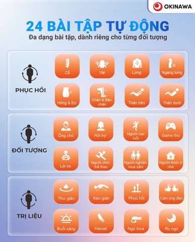 Ghế Massage Okinawa S918 Black cao cấp 6D