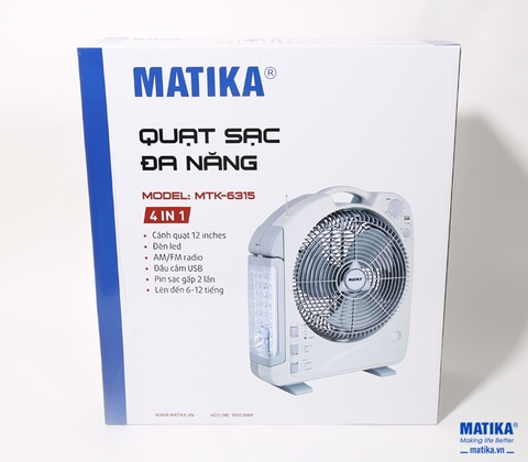 Quạt tích điện Matika MTK6315 (1T=2c)