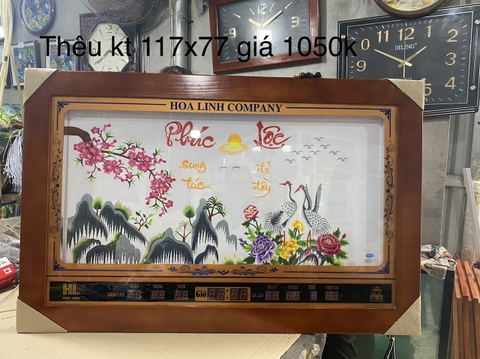 Đồng hồ Hoa Linh lịch vạn niênTranh Thêu đại