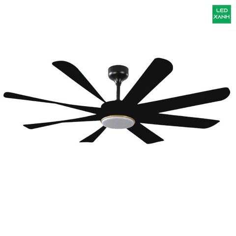 Quạt trần đèn Maxben M204-8D Cánh đen