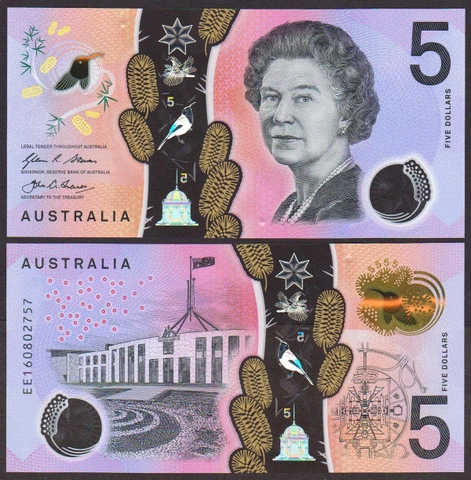 5 dollars Australia 2016 polymer