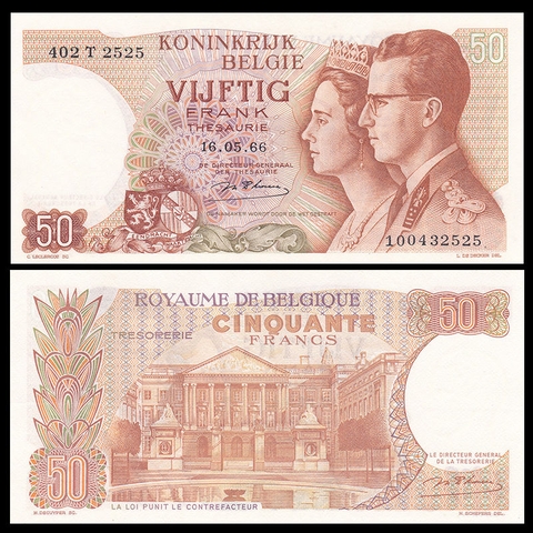50 francs Belgium 1966