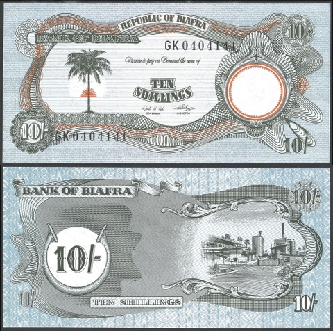 10 shillings Biafra 1968