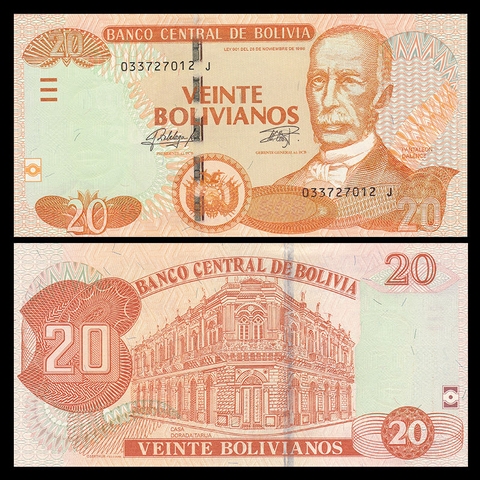 20 bolivianos Bolivia 1986