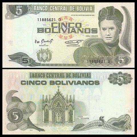 5 bolivianos Bolivia 1986