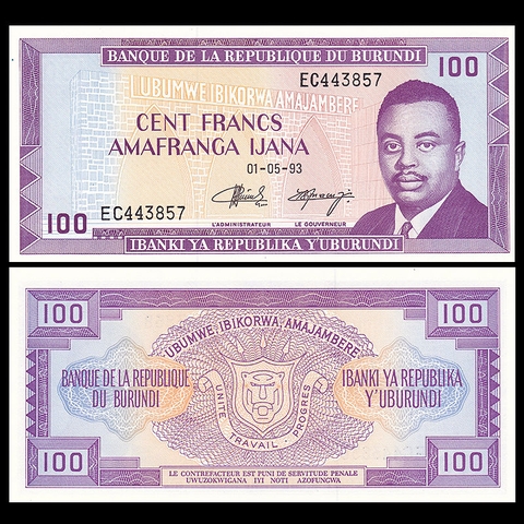 100 francs Burundi 1993