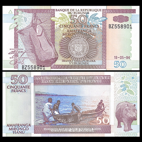 50 francs Burundi 1994