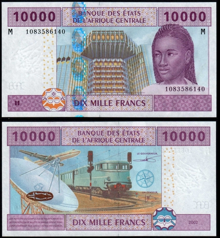 10000 francs Central African States 2002