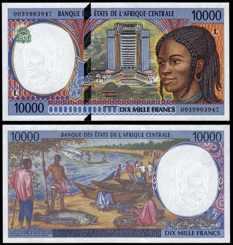 10000 francs Central African States 2000