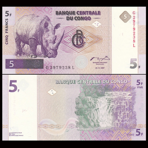5 francs Congo Democratic Republic 1997