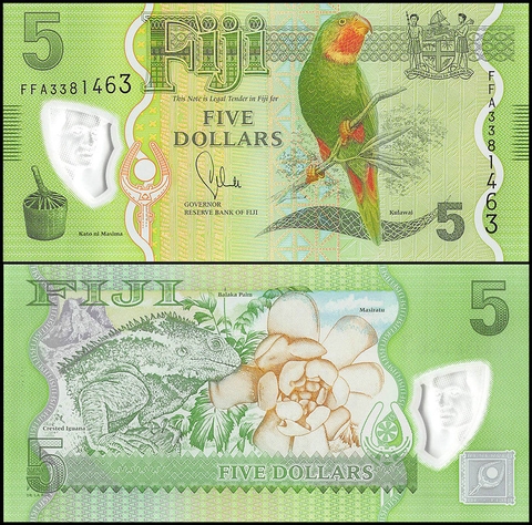 5 dollars Fiji 2013 polymer