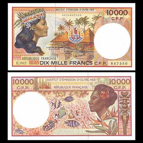 10000 francs French Pacific Territories 1985