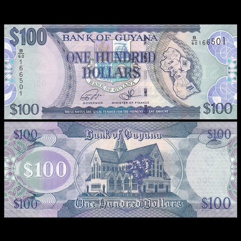 100 dollars Guyana 2016