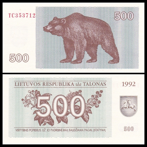 500 talonas Lithuania 1992