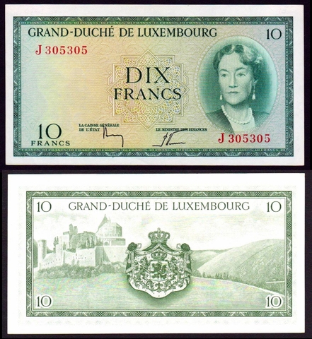 10 francs Luxembourg 1954