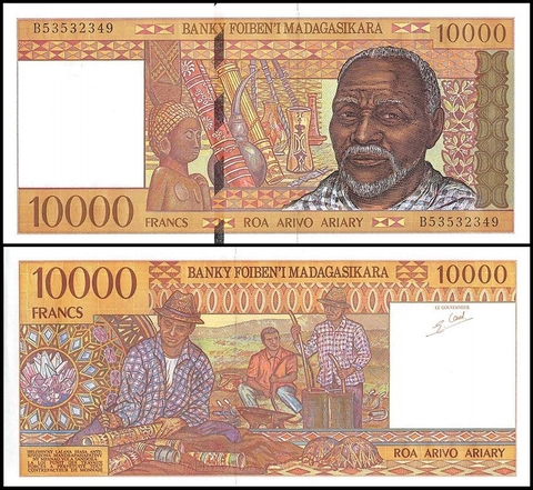 10000 francs Madagascar 1994