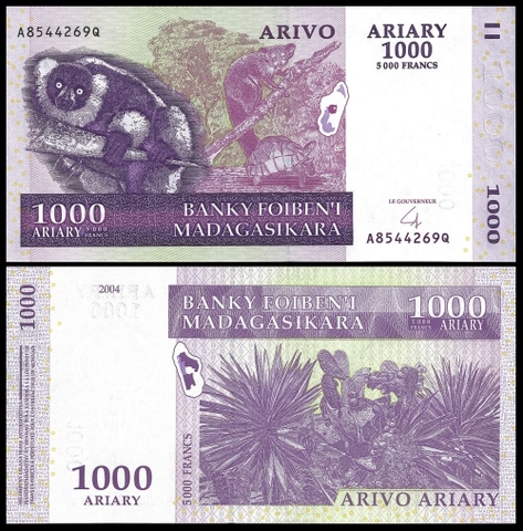 1000 ariary Madagascar 2004