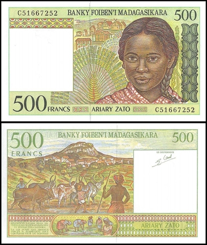 500 francs Madagascar 1994