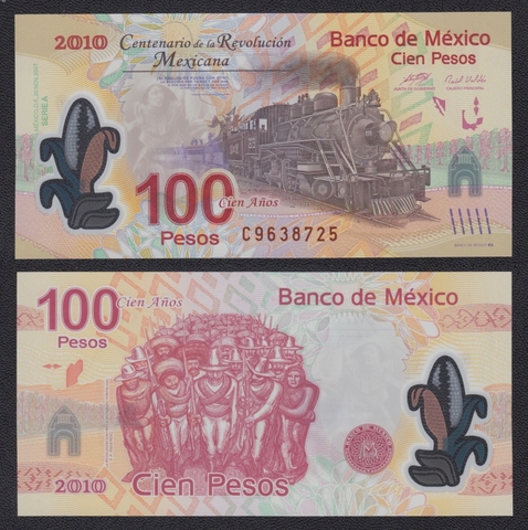 100 pesos Mexico 2007 kỉ niệm 100 năm cách mạng Mexico
