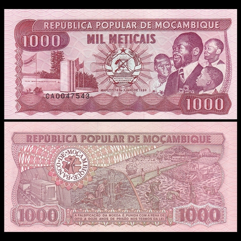 1000 meticais Mozambique 1989