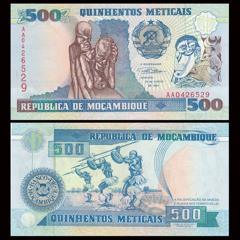 500 meticais Mozambique 1991