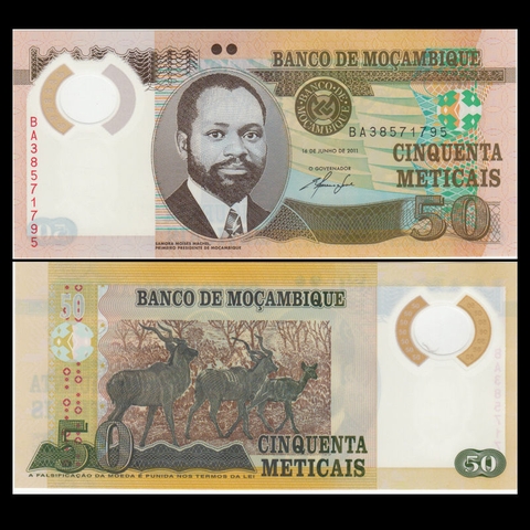 50 meticais Mozambique 2011 polymer