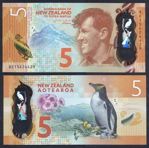 5 dollars New Zealand 2015 polymer