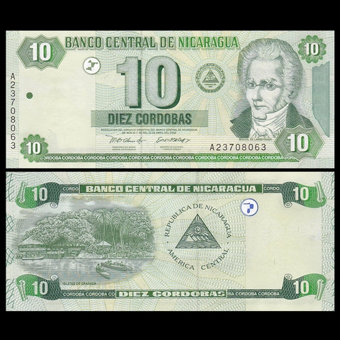 10 cordobas Nicaragua 2002