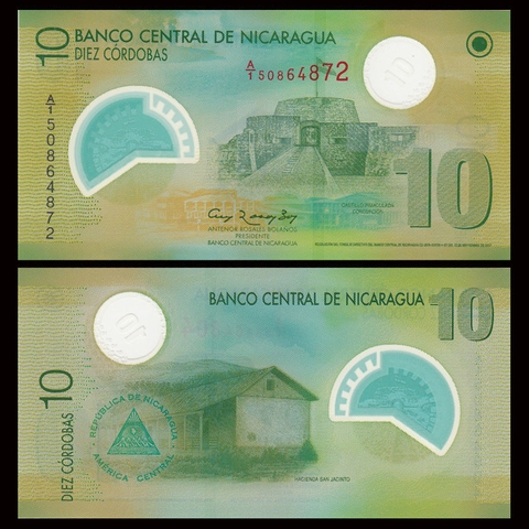 10 cordobas Nicaragua 2007 polymer