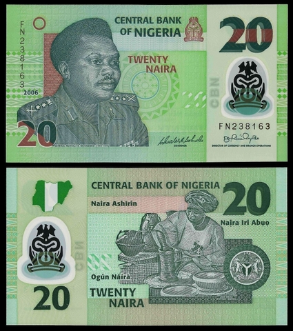 20 naira Nigeria 2006 polymer