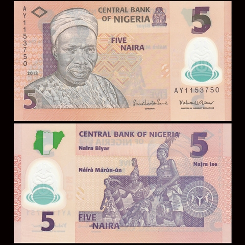 5 naira Nigeria 2009 polymer