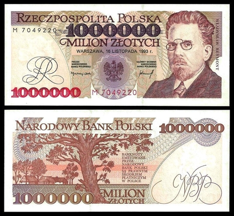 1 triệu zlotych Poland 1993
