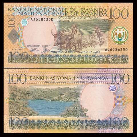 100 francs Rwanda 2003