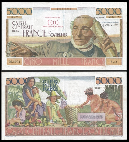 5000 francs Saint Pierre & Miquelon 1950