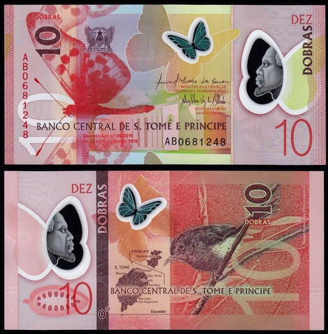 10 dobras Saint Thomas & Principe 2018 polymer