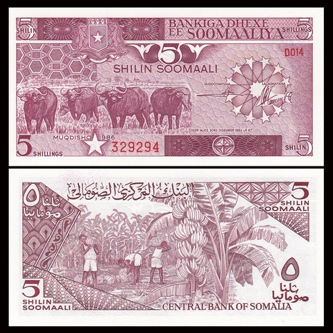 5 shillings Somali 1986