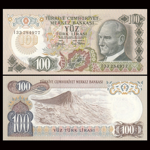 100 lira Turkey 1972