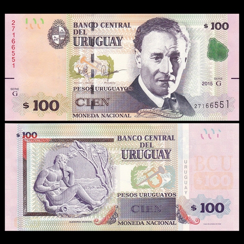 100 pesos Uruguay 2015