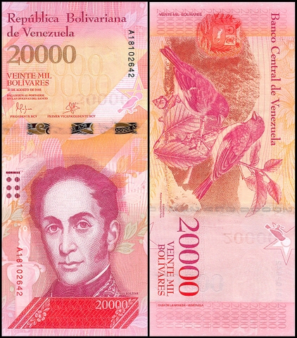 20000 bolivares Venezuela 2016