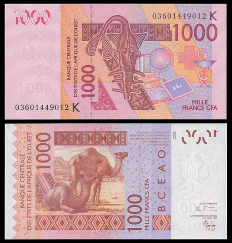 1000 francs West African States 2012