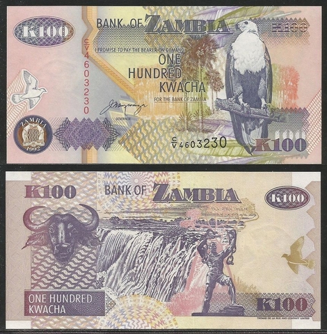 100 kwacha Zambia 1992