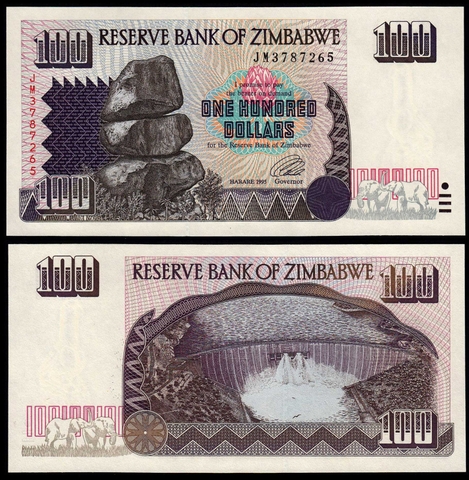 100 dollars Zimbabwe 1995