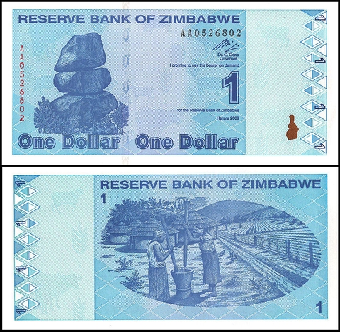 1 dollar Zimbabwe 2009