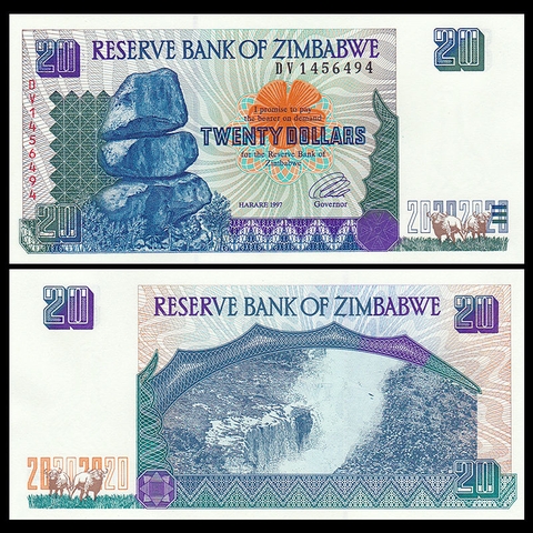 20 dollars Zimbabwe 1997