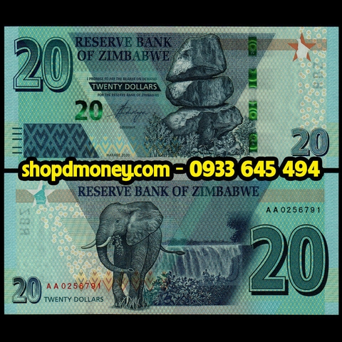 20 dollars Zimbabwe 2020