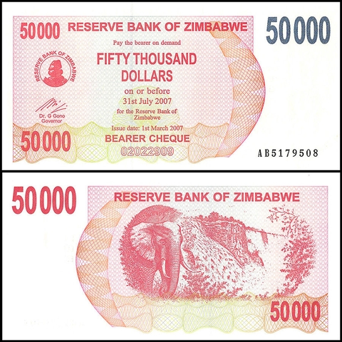 50000 dollars Zimbabwe 2007