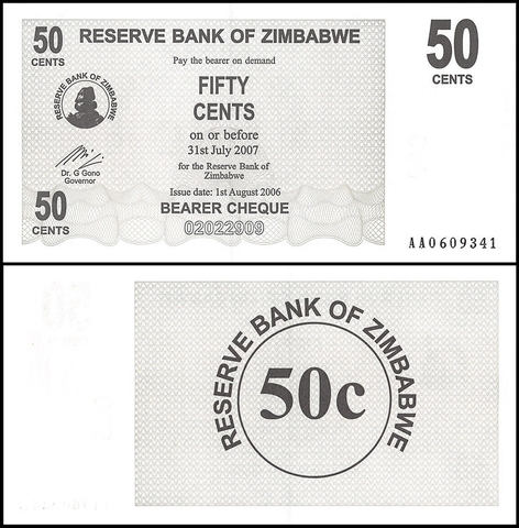 50 cents Zimbabwe 2006