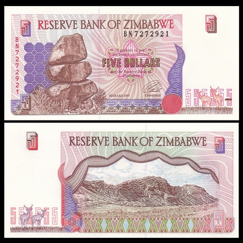 5 dollars Zimbabwe 1997